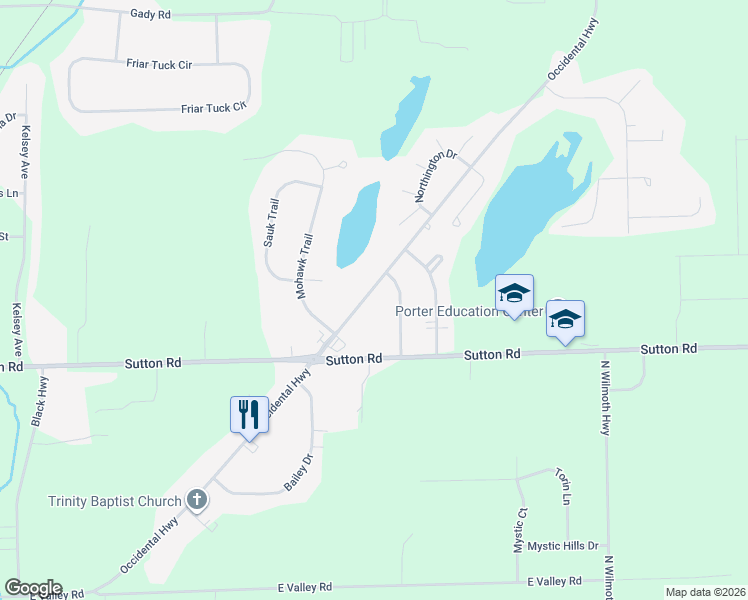 map of restaurants, bars, coffee shops, grocery stores, and more near 4223 Occidental Highway in Adrian
