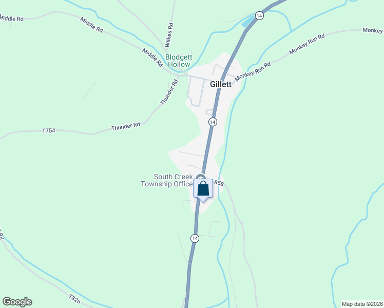 map of restaurants, bars, coffee shops, grocery stores, and more near Glen Street in Gillett