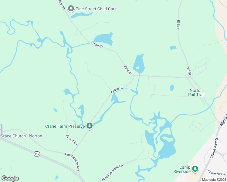 map of restaurants, bars, coffee shops, grocery stores, and more near 45 Crane Street in Norton