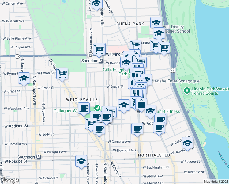 map of restaurants, bars, coffee shops, grocery stores, and more near in Chicago