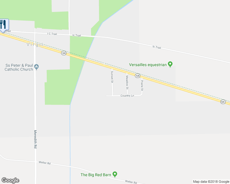 map of restaurants, bars, coffee shops, grocery stores, and more near 46W934 Country Lane in Virgil