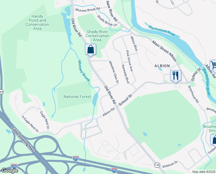 map of restaurants, bars, coffee shops, grocery stores, and more near 1 Deerfield Court in Lincoln