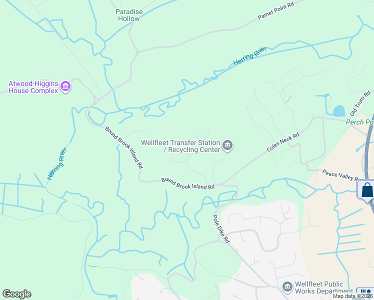map of restaurants, bars, coffee shops, grocery stores, and more near 69 White Tail Lane in Wellfleet