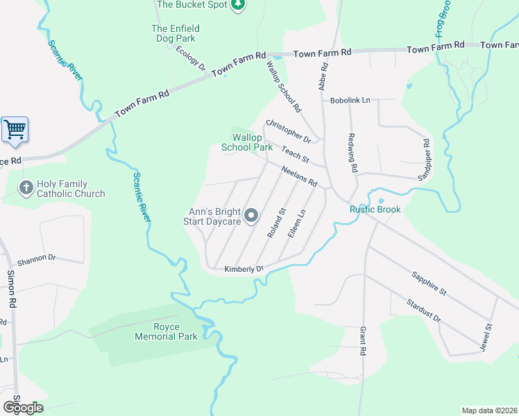 map of restaurants, bars, coffee shops, grocery stores, and more near 17 Renee Lane in Enfield