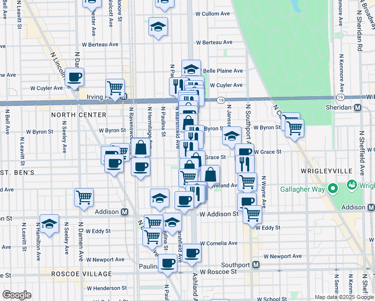 map of restaurants, bars, coffee shops, grocery stores, and more near in Chicago