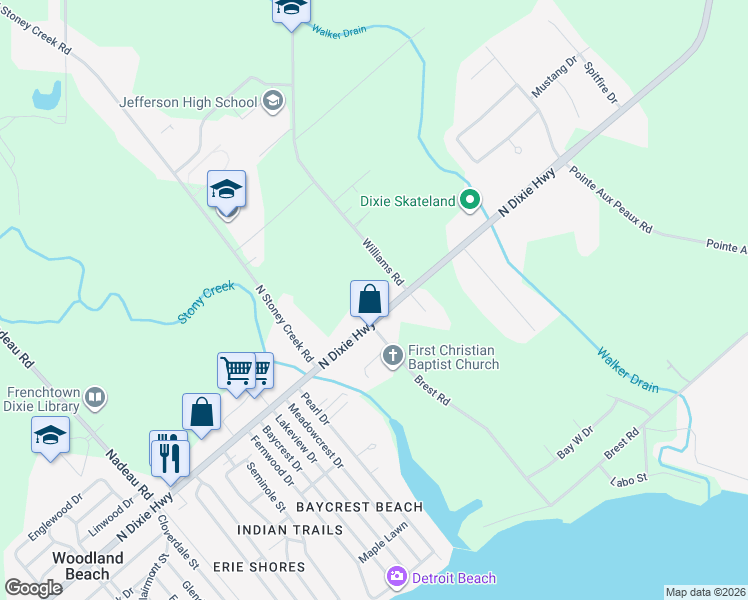 map of restaurants, bars, coffee shops, grocery stores, and more near 5007 North Dixie Highway in Monroe County