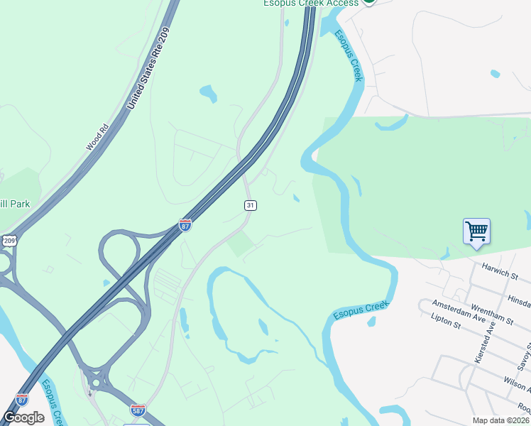 map of restaurants, bars, coffee shops, grocery stores, and more near 220 Sawkill Road in Kingston