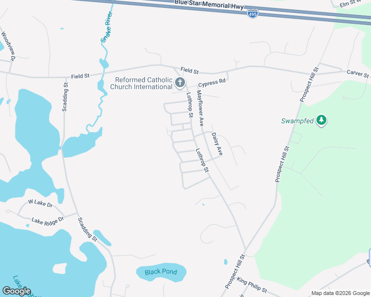 map of restaurants, bars, coffee shops, grocery stores, and more near 285 Lothrop Street in Taunton