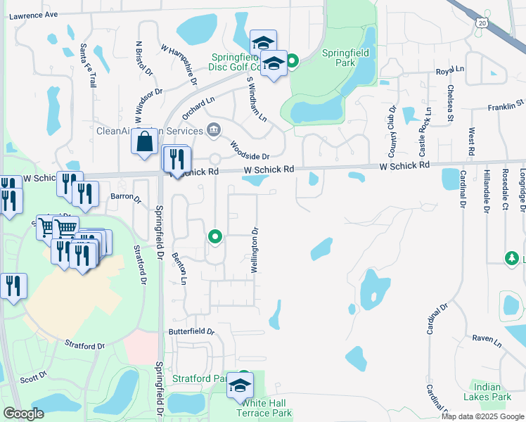 map of restaurants, bars, coffee shops, grocery stores, and more near 292 Needham Drive in Bloomingdale