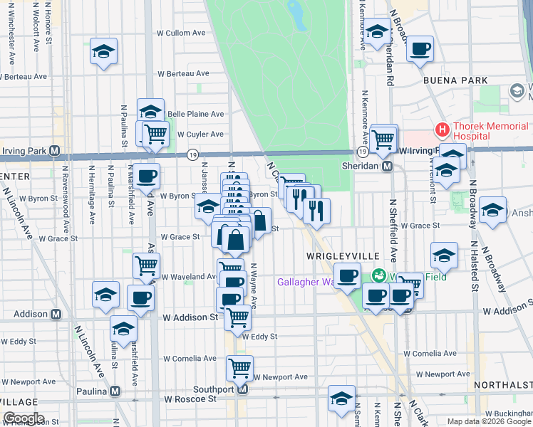map of restaurants, bars, coffee shops, grocery stores, and more near in Chicago