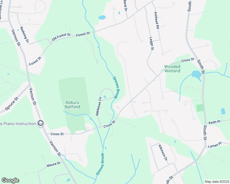 map of restaurants, bars, coffee shops, grocery stores, and more near 130 Appletree Circle in Bridgewater