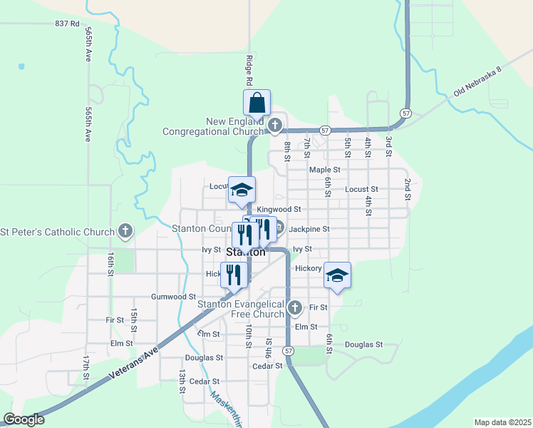 map of restaurants, bars, coffee shops, grocery stores, and more near 807 Kingwood Street in Stanton