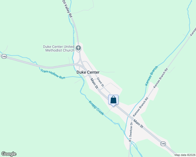 map of restaurants, bars, coffee shops, grocery stores, and more near Grant Street in Duke Center