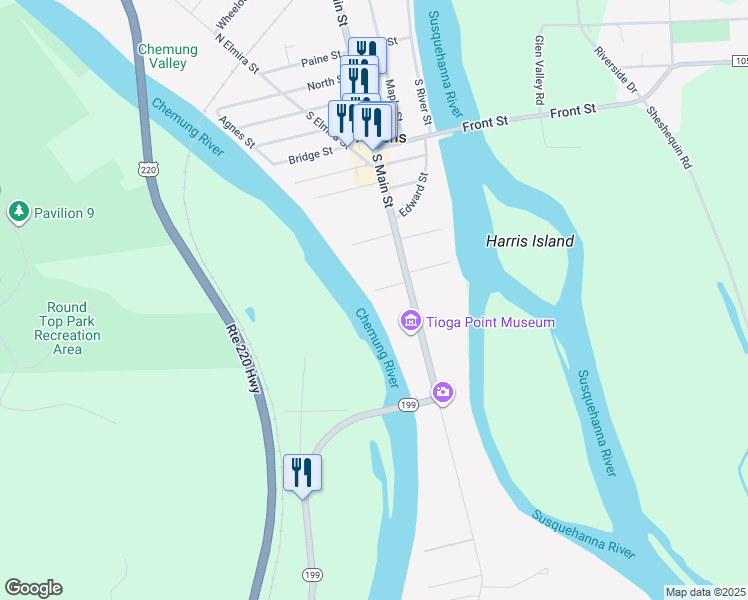 map of restaurants, bars, coffee shops, grocery stores, and more near 712 South Main Street in Athens