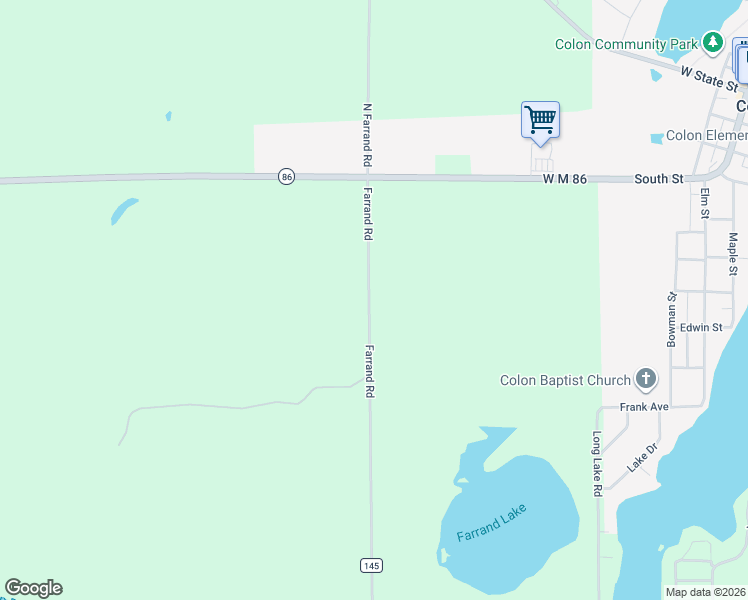 map of restaurants, bars, coffee shops, grocery stores, and more near 58300 North Farrand Road in Colon