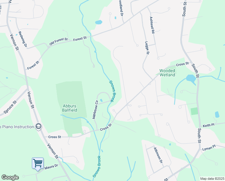 map of restaurants, bars, coffee shops, grocery stores, and more near 130 Appletree Circle in Bridgewater