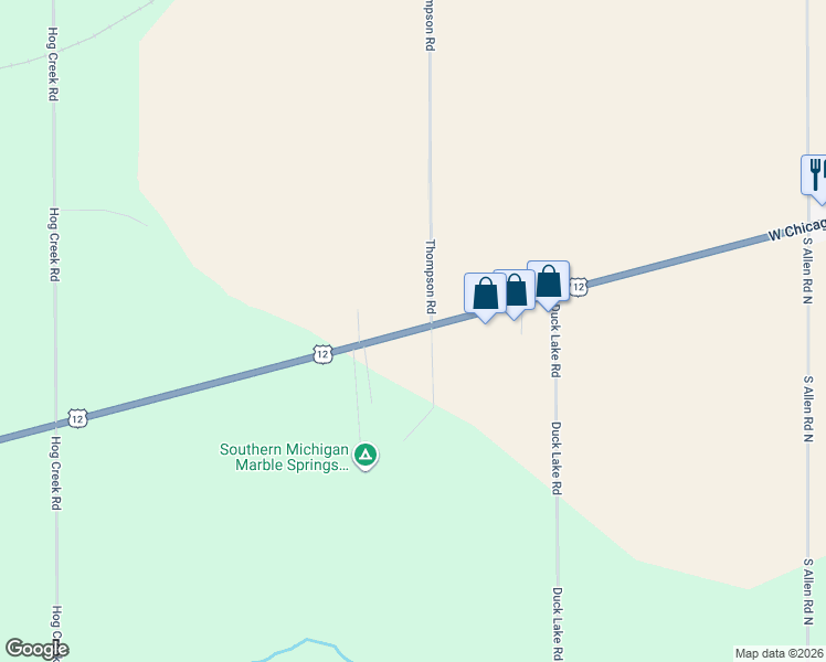 map of restaurants, bars, coffee shops, grocery stores, and more near 9331 West Chicago Road in Allen