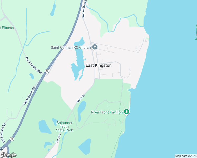 map of restaurants, bars, coffee shops, grocery stores, and more near North Front Street in Kingston