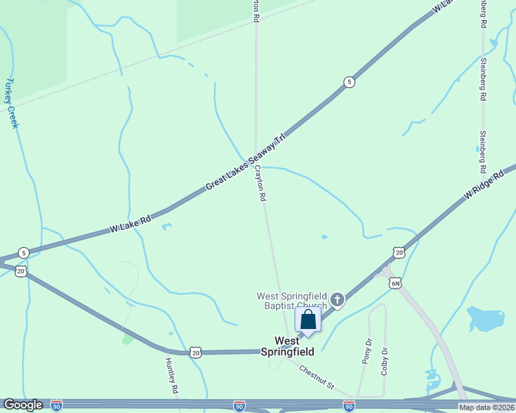 map of restaurants, bars, coffee shops, grocery stores, and more near 4590 Crayton Road in Erie