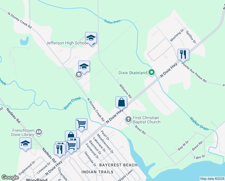 map of restaurants, bars, coffee shops, grocery stores, and more near 5015 North Dixie Highway in Monroe County