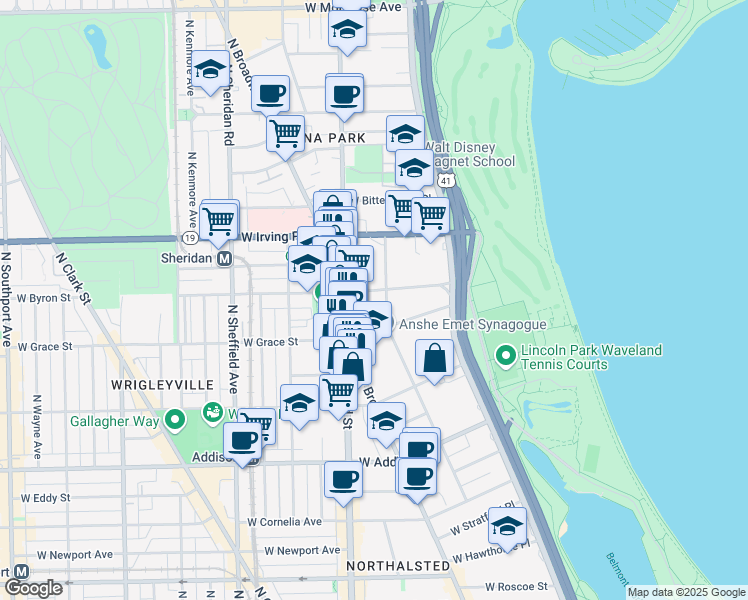 map of restaurants, bars, coffee shops, grocery stores, and more near in Chicago