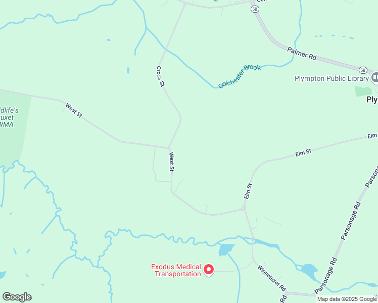 map of restaurants, bars, coffee shops, grocery stores, and more near 52 West Street in Plympton