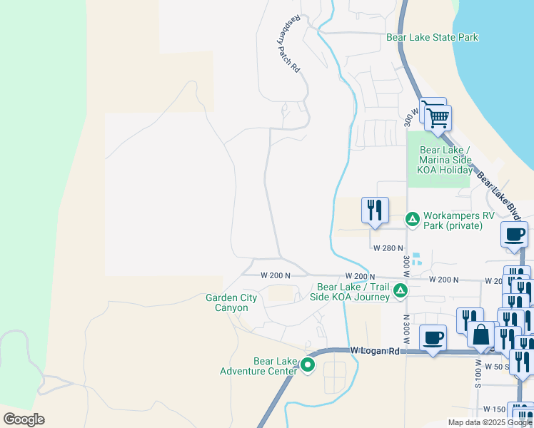map of restaurants, bars, coffee shops, grocery stores, and more near 359 North Lake Vista Drive in Garden City