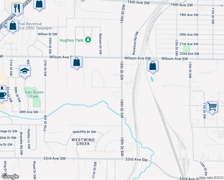 map of restaurants, bars, coffee shops, grocery stores, and more near 1814 Rosehill Drive Southwest in Cedar Rapids