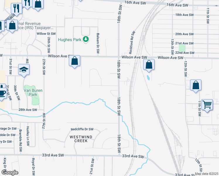 map of restaurants, bars, coffee shops, grocery stores, and more near 1814 Rosehill Drive Southwest in Cedar Rapids