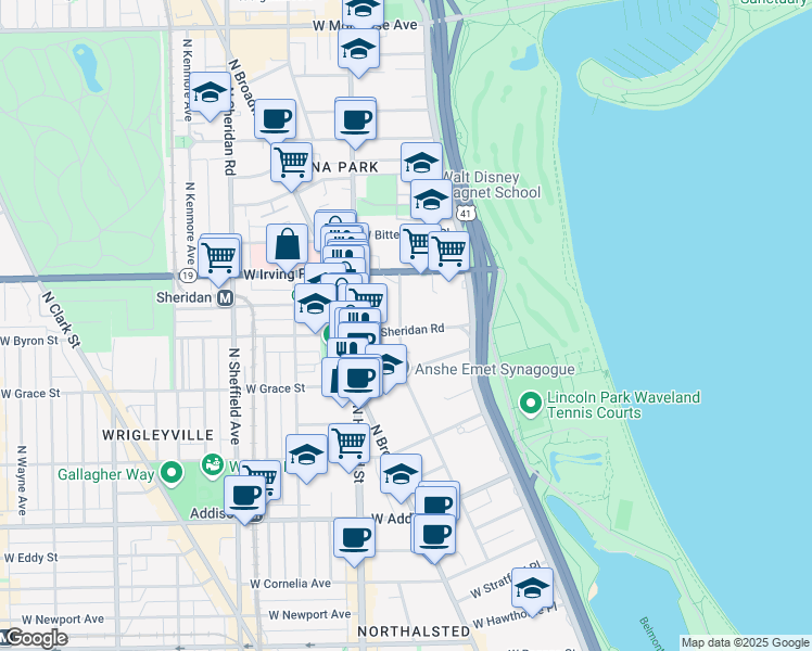 map of restaurants, bars, coffee shops, grocery stores, and more near in Chicago