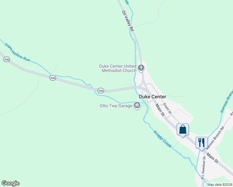 map of restaurants, bars, coffee shops, grocery stores, and more near 637 Derrick Road in Duke Center