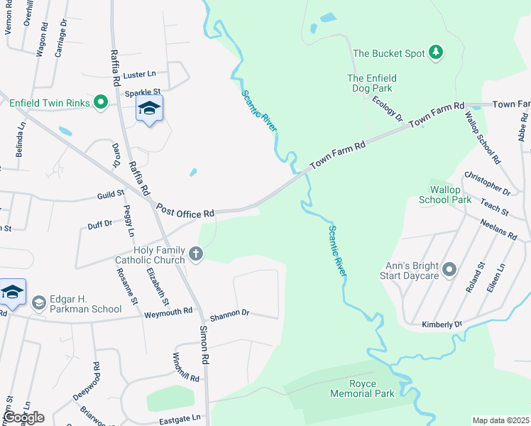 map of restaurants, bars, coffee shops, grocery stores, and more near 254 Post Office Road in Enfield
