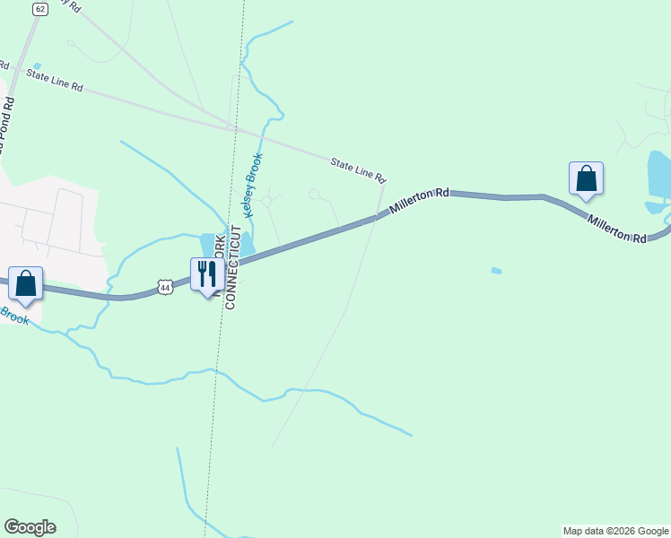 map of restaurants, bars, coffee shops, grocery stores, and more near 414 Millerton Road in Salisbury