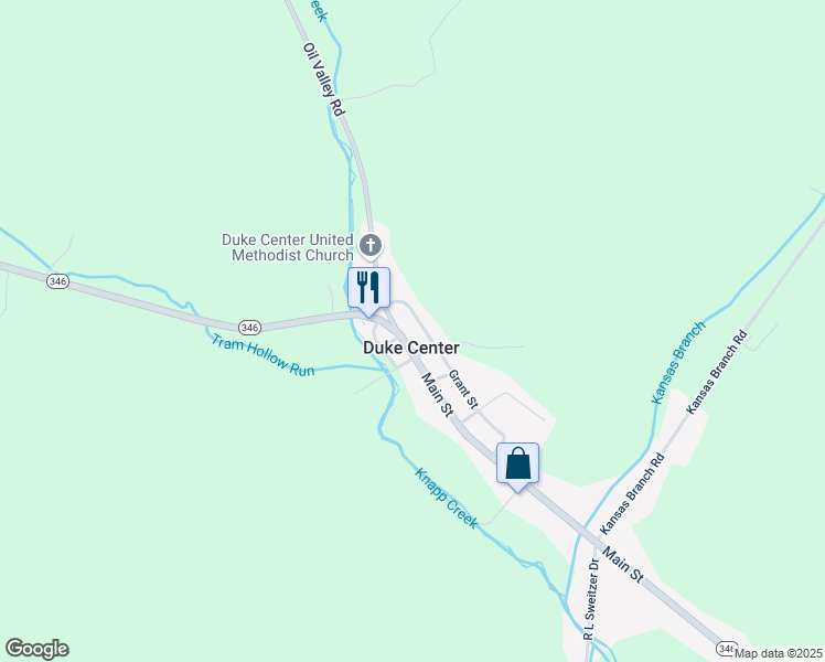 map of restaurants, bars, coffee shops, grocery stores, and more near in Duke Center