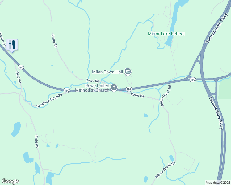 map of restaurants, bars, coffee shops, grocery stores, and more near 1378 New York 199 in Red Hook