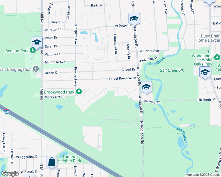 map of restaurants, bars, coffee shops, grocery stores, and more near 422 Elizabeth Drive in Wood Dale