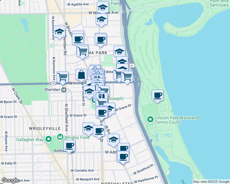 map of restaurants, bars, coffee shops, grocery stores, and more near in Chicago