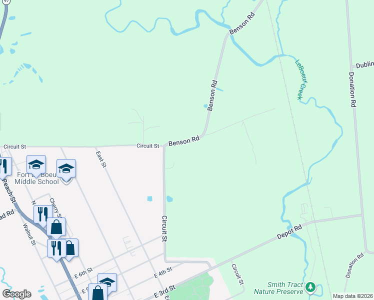 map of restaurants, bars, coffee shops, grocery stores, and more near 465 Benson Rd in Waterford