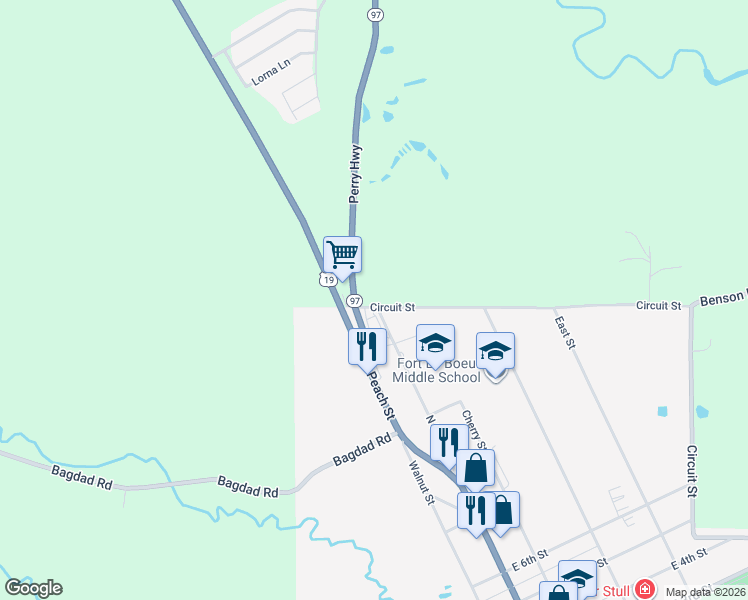 map of restaurants, bars, coffee shops, grocery stores, and more near 34 Circuit Street in Waterford