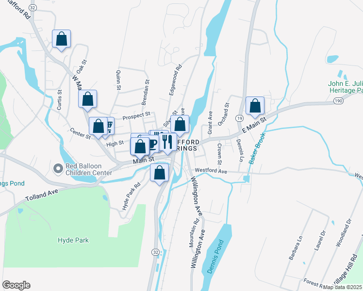 map of restaurants, bars, coffee shops, grocery stores, and more near in Stafford