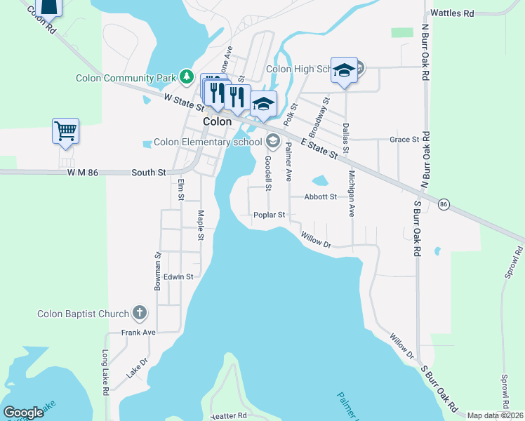 map of restaurants, bars, coffee shops, grocery stores, and more near 201 Goodell Street in Colon
