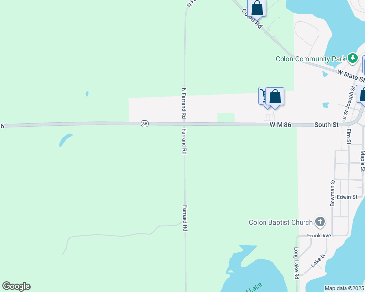 map of restaurants, bars, coffee shops, grocery stores, and more near 58060 North Farrand Road in Colon