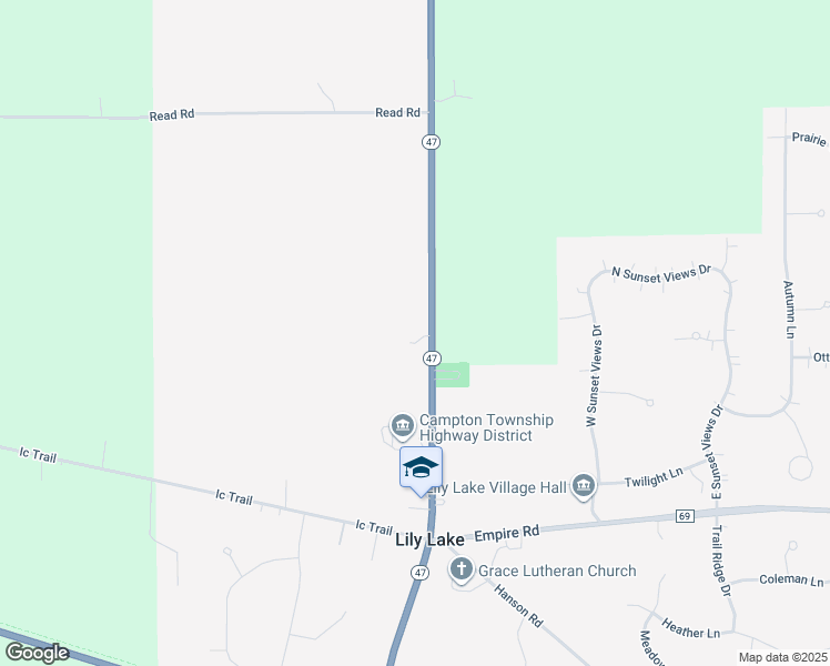 map of restaurants, bars, coffee shops, grocery stores, and more near 6N066 Illinois 47 in Maple Park