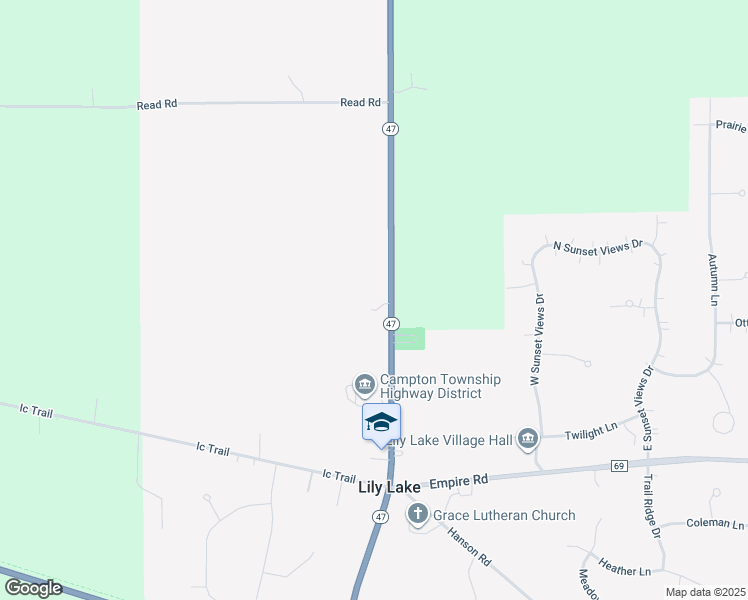 map of restaurants, bars, coffee shops, grocery stores, and more near 6N066 Illinois 47 in Maple Park