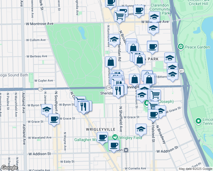 map of restaurants, bars, coffee shops, grocery stores, and more near in Chicago