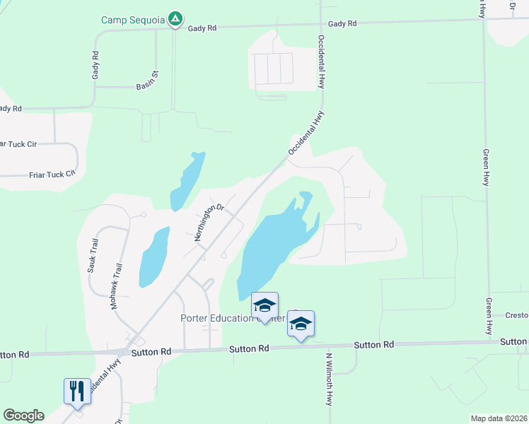 map of restaurants, bars, coffee shops, grocery stores, and more near 4511 Occidental Highway in Adrian