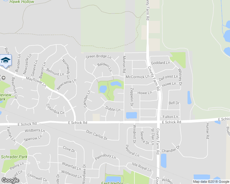 map of restaurants, bars, coffee shops, grocery stores, and more near 2070 Mallow Court in Hanover Park