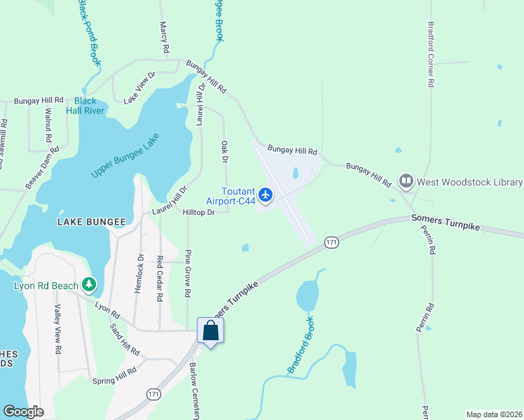 map of restaurants, bars, coffee shops, grocery stores, and more near 47 Hilltop Drive in Woodstock