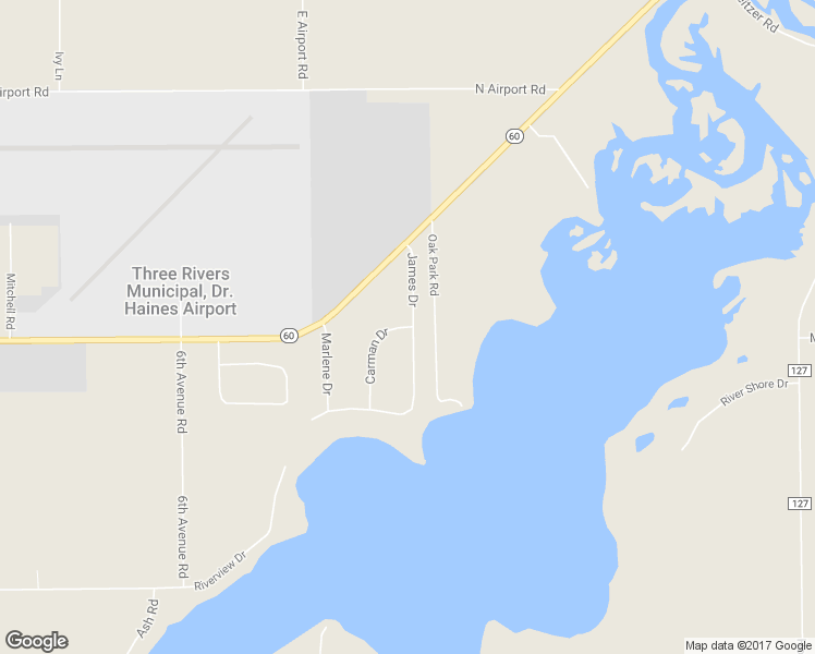 map of restaurants, bars, coffee shops, grocery stores, and more near 58002 Carman Drive in Three Rivers