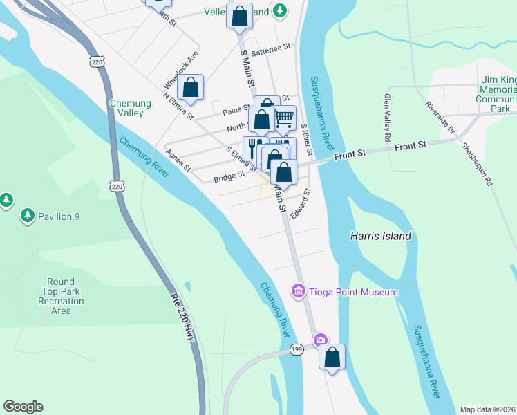 map of restaurants, bars, coffee shops, grocery stores, and more near 113 Elm Street in Athens